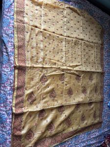 Pure tussar kasmiri sozni embroidery sari