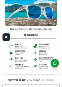 🕶️ Eyewearlabs Crystal Blue Sunglasses for Sale