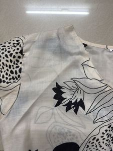 Cream Floral Print Kurta Set