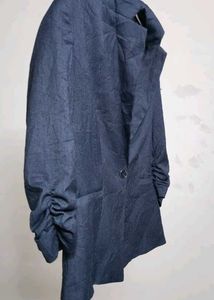 Premium Pinstripe Blazer wid Stylish Ruched Sleev