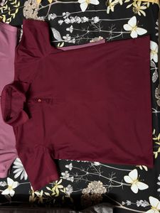 Maroon Polo T shirt (M)