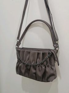 *New*Chic Ruched Shoulder Bag with Chain Accent