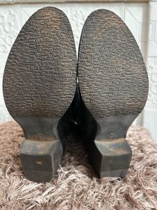 Imported Classic Black Leather Buckle Boots