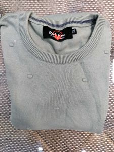 Men's Light Green Textured Sweater