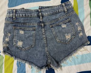 Distressed Denim Shorts
