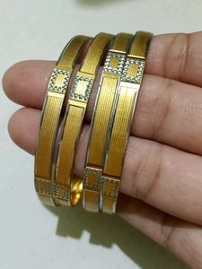 White Gold Polish Bangles