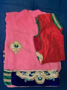 Pink Heavy Saree with Blouse