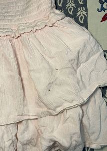 baby pink Ruffled Mini Skirt
