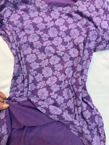 Purple Floral Print Top