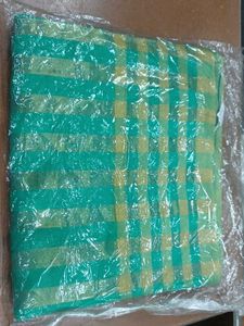 Green Saree with Gold Stripes
