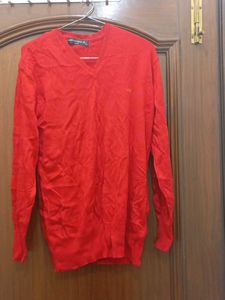 Red V-Neck Sweater