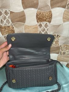 Stylish Dark Grey Chain Sling Bag