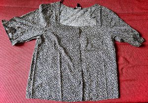 Floral Print Square Neck Puff Sleeve Top