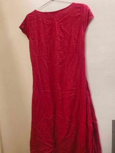 Embroidered Red Kurta