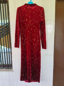 Elegant Red Sequin Gown