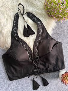 Designer Embroidered Halter Neck Blouse