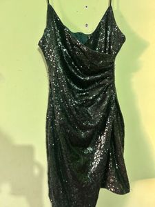 Sparkling Emerald Sequin Party Dress