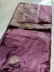 Embroidered Purple Fabric
