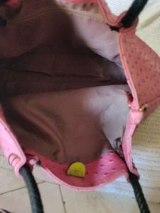Leather Stylish Pink Ostrich Texture Handbag