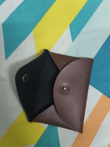 Brown Faux Leather Card Holder