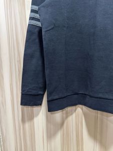 Adidas Charcoal Side Logo 3 Stripes Sweatshirt