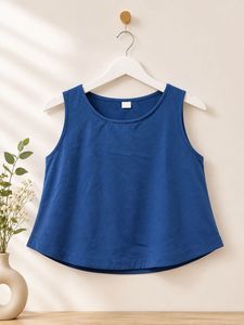 Blue Sleeveless Tank Top