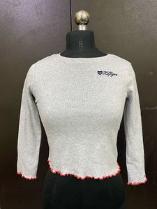 Tommy Hilfiger Ribbed Long Sleeve Crop Top