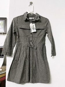 Zara Gingham Shirt Dress