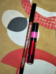 baddie lip combo ,red tint with brown lipliner