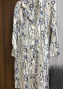 Elegant Print Button-Up Midi Dress