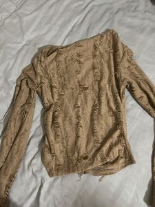 Distressed Long Sleeve Top