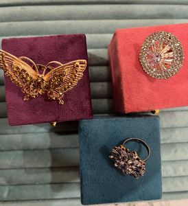 Elegant Three Rings Set With Premium Velvet Boxes