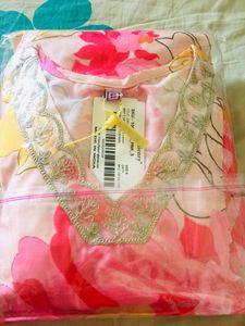 Pink Floral Print Kurta Set with Dupatta💖