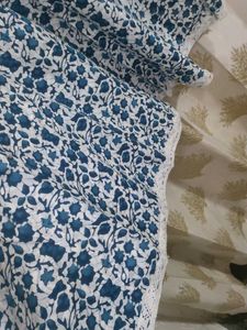 Blue Floral Print Kurta