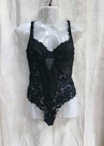 321110. Black Lace Bodysuit