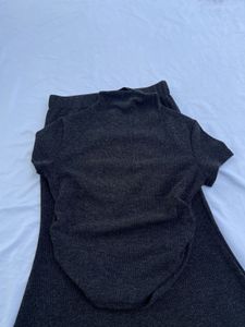 Dark Gray Knit Skirt and top Co-ords