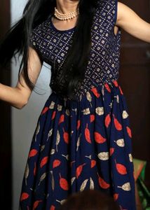 Partwear Cotton Gown With Jwellery Set