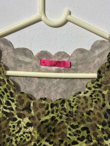 Leopard Print Vintage Scalloped Tank Top