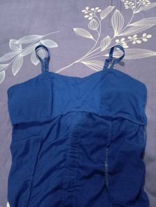 Royal Blue Ruched Corset Top
