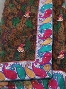 Net Saari With Stitched Blouse