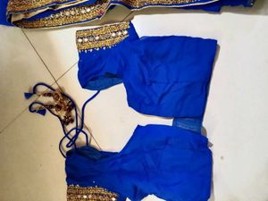 Royal Blue Embroidered Saree