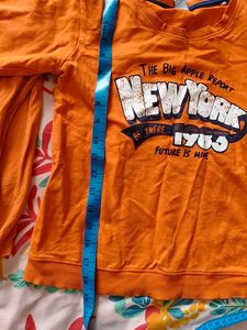 Orange Graphic Long Sleeve Tshirts Age 6-8 yrs