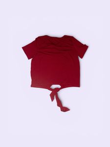 Chic Red Tie-Front V-Neck Top