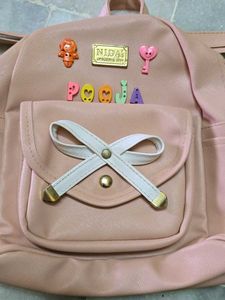 Cute Pink Backpack with Charms