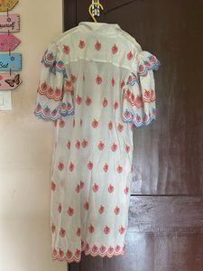 White dress with Strawberry Print