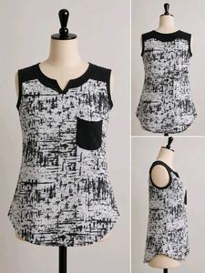Stylish Sleeveless Abstract Print Top