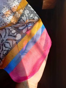 Elegant Blue &amp; Pink Saree