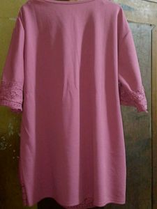 Embroidered Pink Kurti
