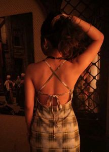 Green Plaid Mini Dress