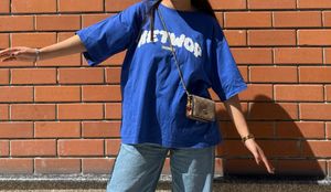 Oversized Blue Graphic Tee